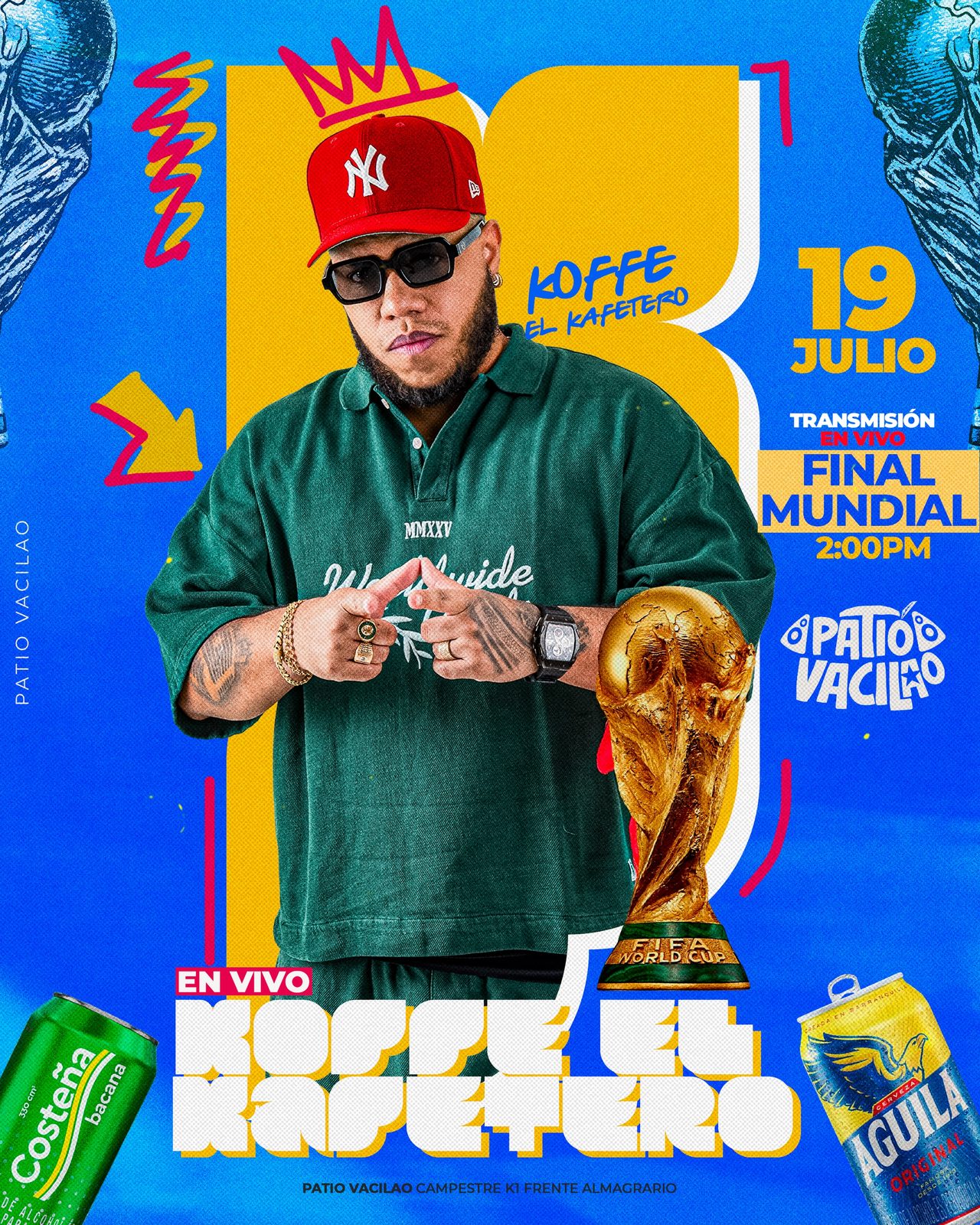 Flyer de Final del Mundial + Koffe El Cafetero (Goce de Domingo)